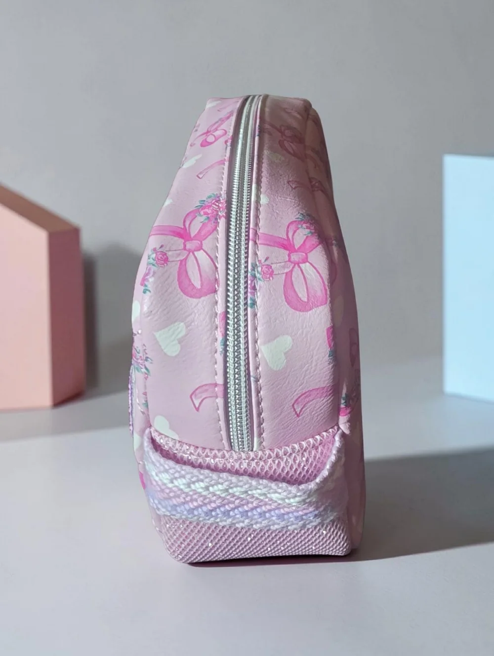 Nwt Miss Gwen Makeup Bag Trio Set - Glitter Bow Design